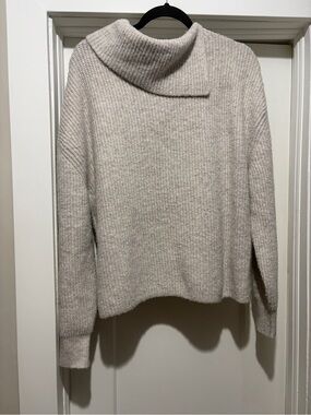 Simons Cream Oversized Turtleneck Sweater